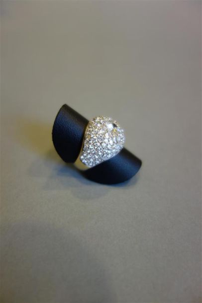 Bague Jonc bombée en or 18K (750/oo) de deux...