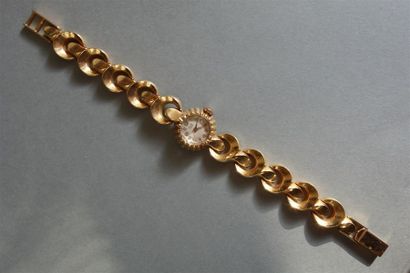 STAR : Montre de dame ne or jaune 18K (750/oo),...