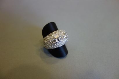 Bague Jonc bombée en or gris 18K (750/oo)...
