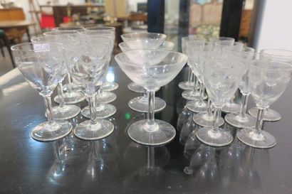 Partie de services de verres