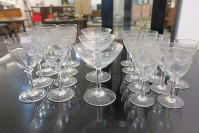 Partie de services de verres