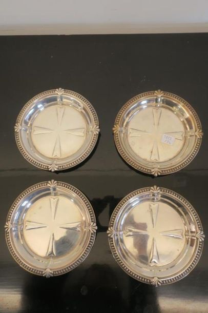 Ensemble de 4 dessous de bouteilles en métal...