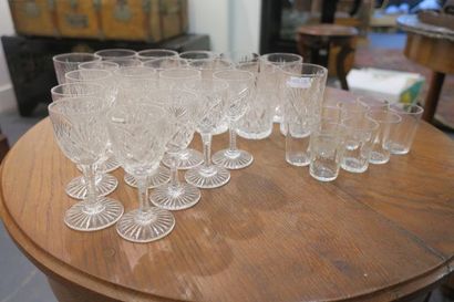 Partie de services de verres.