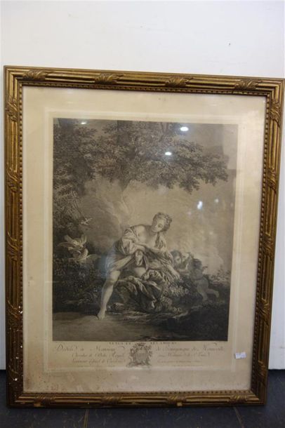 D'après BOUCHER. 
Vénus et les amours. 
Gravure...