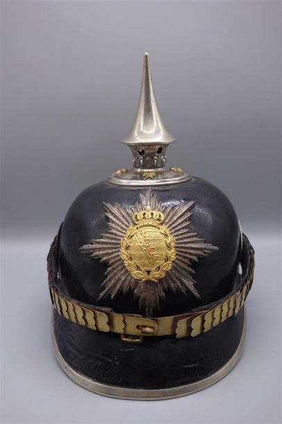 EMPIRE ALLEMAND. SAXE. CASQUE A POINTE. OFFICIER...