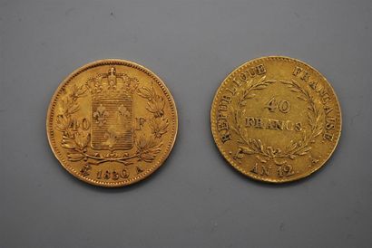 Lot de deux 40 francs or : Napoleon I 40...