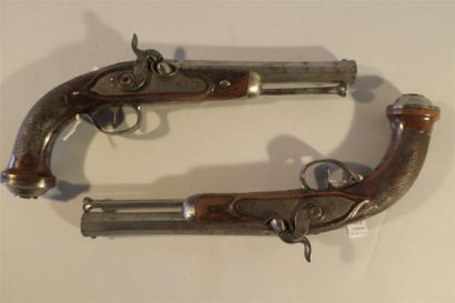 PAIRE DE PISTOLETS D'OFFICIER de type 1816,...