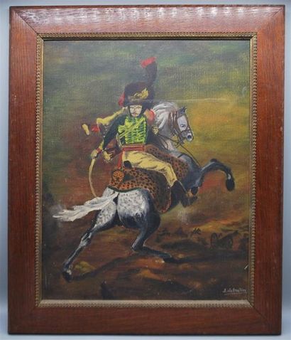 FRANCE. PEINTURE, CHASSEUR A CHEVAL DE LA...