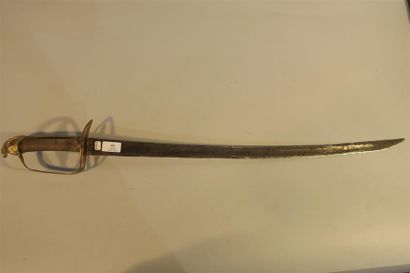 SABRE OFFICIER, à pommeau casque empanaché,...