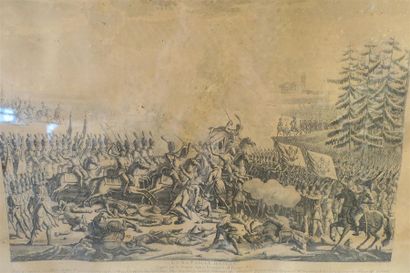 DESSIN DE LA BATAILLE D'EYLAU.1807. par NADET,...