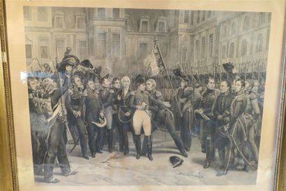 FRANCE. GRAVURE. LES ADIEUX DE FONTAINEBLEAU....