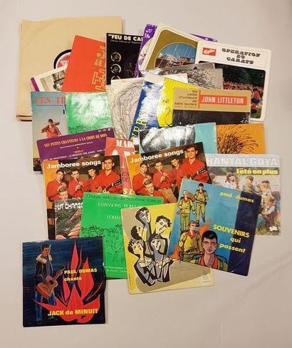 Fort lot de disques liés au scoutisme, environ...