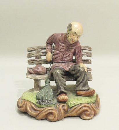 Sujet en plâtre vernissé. 21 x 18 x 15 c...