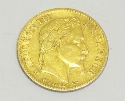 Pièce en or de 10 Francs 'Napoléon III-tête...