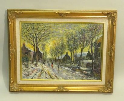 Paul FLAUBERT (1928-1994). Vue de village...