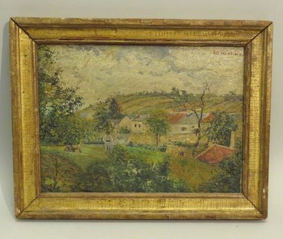 Femme à son jardin, 1954. Huile sur toile,...