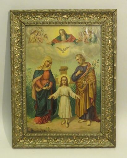 La Sainte Famille. Chromolithographie en...