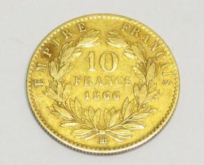 Pièce en or de 10 Francs 'Napoléon III-tête...