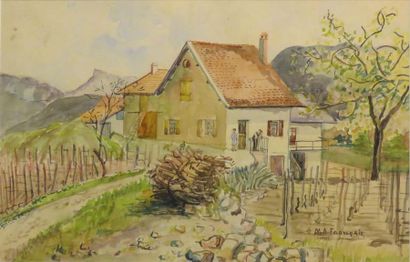 Anne FRANÇAIS (1909-1995). Paysage du Jura....