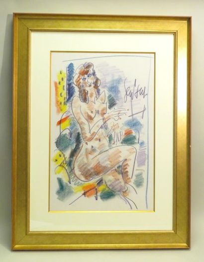 GEN PAUL (1895-1975). Nu à la pose. Pastel...