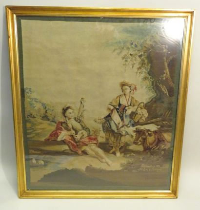 Tapisserie de BEAUVAIS encadrée, 1882. 67,5...