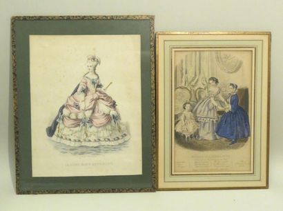 Lot de deux lithographies couleurs dont une...
