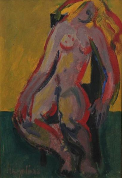 Jean CHEVOLLEAU (1924-1996)
Nu assis. Huile...