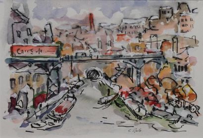 Charles MALLE (né en 1935)
Péniches sur la...