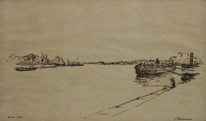 Jacques TRAVERSIER (1875-1935)
Péniche à...
