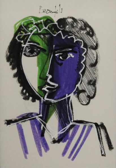 Jean-Luc BEAUFILS (Né en 1953)
Portrait cubiste....
