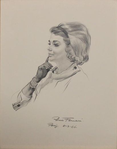 Rino FERRARI (né en 1942)
Femme de profil,...