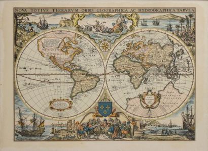 Daniel DERVEAUX (Xxème)
Mappemonde. Lithographie...