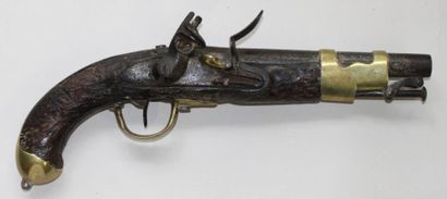 Pistolet d'arçon étranger, type AN IX. Canon...