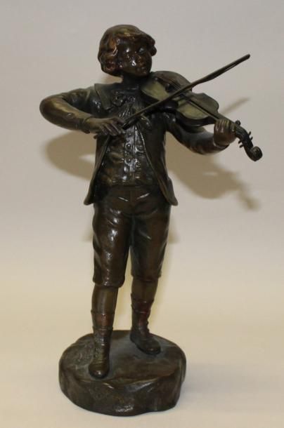 GOYEAY (XIXème-Xxème)
Jeune violoniste. Bronze...
