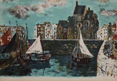 Roland OUDOT (1897-1981)
Voiliers au port....