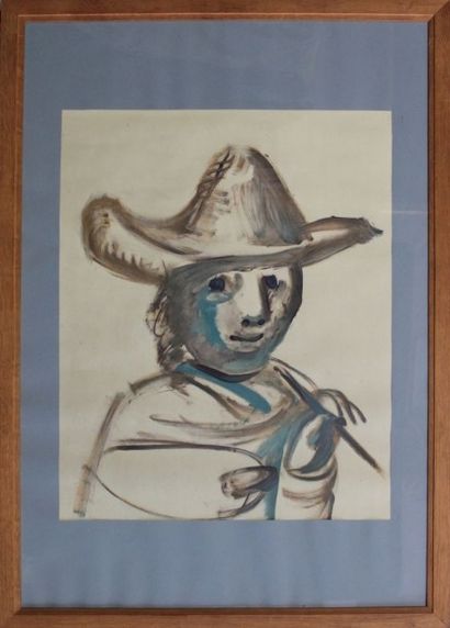 Pablo PICASSO (1881-1973). Homme au chapeau...