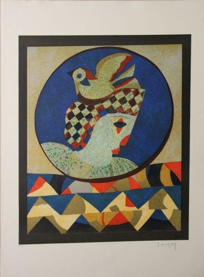 BRILLAM (XXème). Composition. Lithographie...