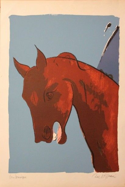 LEE HOFFMANN (Xxème). Cheval. Lithographie...