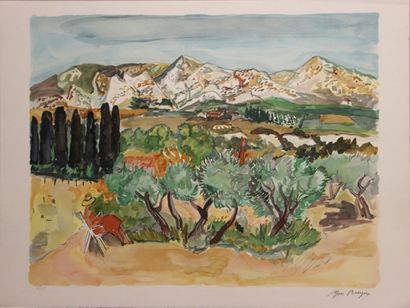 

Yves BRAYER (1907-1990). Paysage. Lithographie...
