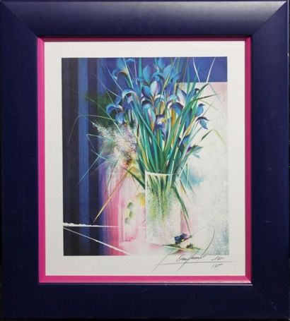 

Raymond POULET (né en 1934). Bouquet d'Iris....