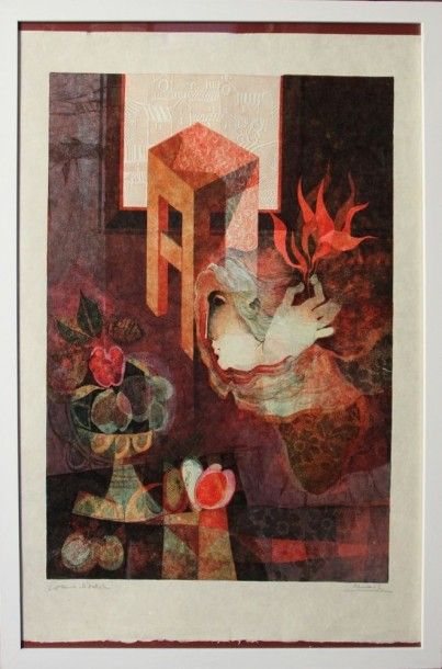 Simon ALVAR (né en 1935). Lithographie sur...
