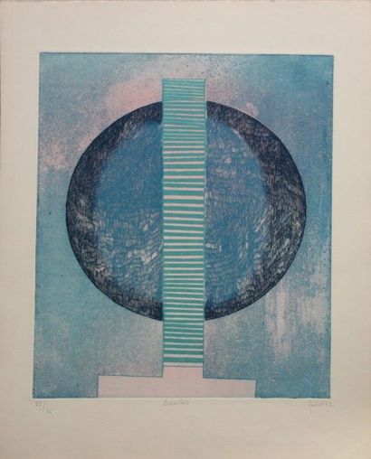 Michèle ANDAL (née en 1931). Discobole. Eau-forte...