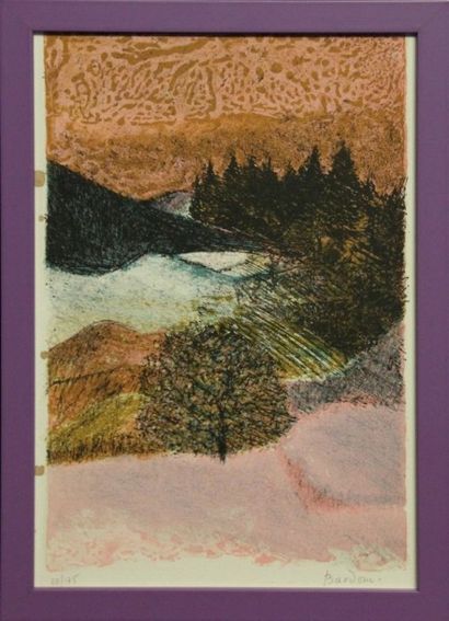 Guy BARDONE (né en 1927). Paysage des Vosges....