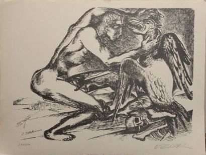 Ossip ZADKINE (1890-1967). Le combat. Lithographie...