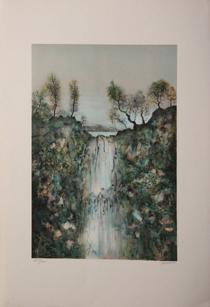 Antonio RIVERA (né en 1939). La cascade....