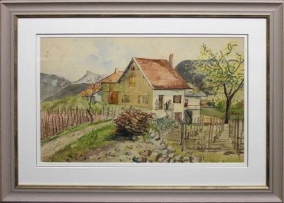 Anne FRANÇAIS (1909-1995). Paysage de campagne....