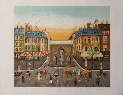Valentin LATOUR (XX). La Porte. Lithographie...