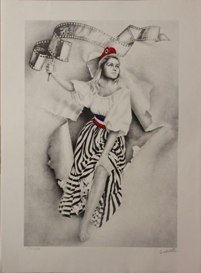 LUDOVIC (Xxème). Marianne. Lithographie couleurs...