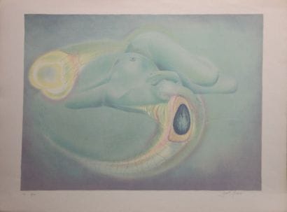Gérald MORENO (XX-XXI). Nu féminin. Lithographie...