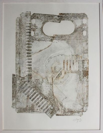 Gérard RENVEZ (né en 1946). Composition abstraite,...